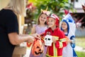 Kids trick or treat. Halloween fun for children Royalty Free Stock Photo