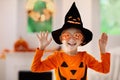 Kids trick or treat. Halloween fun for children Royalty Free Stock Photo