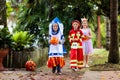 Kids trick or treat. Halloween fun for children Royalty Free Stock Photo