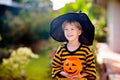 Kids trick or treat. Halloween fun for children