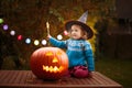 Kids trick or treat. Halloween fun for children Royalty Free Stock Photo