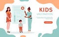 Kids vaccination vector poster