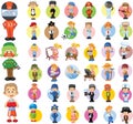 Kids Vector Characters Collection: Set of different professions in cartoon style, vector illustrations