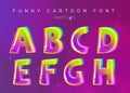 Kids Vector Font in Cartoon Style. Bright and Colorful 3D Letter Royalty Free Stock Photo