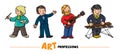 Art professions Vector funny characters set