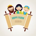 Kids wearing costumes from Purim story. arranged Royalty Free Stock Photo