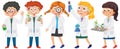 Kids wearing lab coats