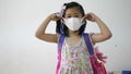 Kids wearing the mask for protect them self from virus and air pollution