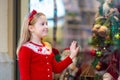 Kids window shopping. Christmas presents. Xmas gifts Royalty Free Stock Photo