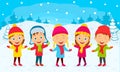 Kids winter activity Royalty Free Stock Photo