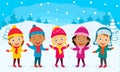 Kids winter activity Royalty Free Stock Photo