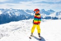 Kids winter snow sport. Children ski. Family skiing. Royalty Free Stock Photo