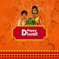 Kids wishing Diwali background with message meaning Happy Deepawali
