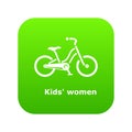 Kids women bike icon, simple style Royalty Free Stock Photo