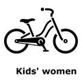 Kids women bike icon, simple style Royalty Free Stock Photo