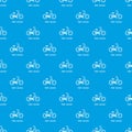Kids women bike pattern vector seamless blue Royalty Free Stock Photo