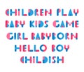 Kids words design