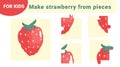 Kids worksheet. Education game for children. Strawberry.