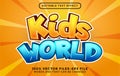 kids world editable text effect cartoon premium vectors