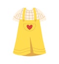 Kids yellow overall vector concept