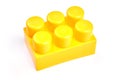 Kids yellow plastic construction element.