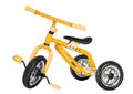 Kids yellow tricycle Royalty Free Stock Photo