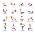 Kids Yoga Girl Icons Set