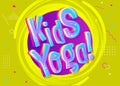Kids Yoga Vector Background in Cartoon Style. Bright Funny Sign.