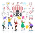 Kids Young Children People Graphic Concept Royalty Free Stock Photo