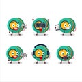Kids yoyo cartoon character are playing games with various cute emoticons