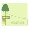 Kids zip line Royalty Free Stock Photo