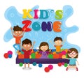 Kids zone children entertaiment cartoons Royalty Free Stock Photo