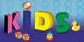 Kids zone design concept with children toys