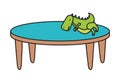 Kids zone, dinosaur toy table furniture Royalty Free Stock Photo