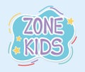 Kids zone inscription gold stars poster