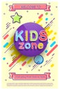 Kids zone invitation promo flyer for playroom