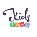 Kids Zone, playful lettering logo composition