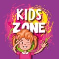 Kids zone poster icon