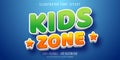 Kids zone text, 3d kids section style editable text effect