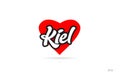 kiel city design typography with red heart icon logo