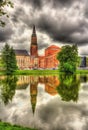 Kiel city hall with reflection from a water surface Royalty Free Stock Photo