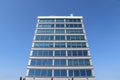 Main building and logo of the german Schwedenkai Stena Lina buil