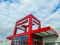 Kiel, Germany - 01. April 2024: The entrance area of a Toom DIY store in good weather