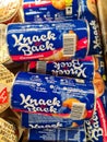 Kiel, Germany - 01. April 2024: Knack und Back brand buns on a supermarket shelf