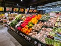 Kiel, Germany - 30 December 2023: A fruit and vegetable section in a modern German supermarket