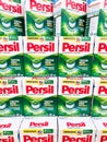 Kiel, Germany - 30 December 2023: Numerous boxes of Persil brand detergent in a market for sale