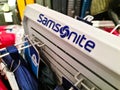 Kiel, Germany - 02. February 2024: A shelf with bag products from the Samsonite brand