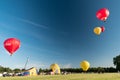 During the Kieler Woche 2019 Hot Air Balloons take off at the International Willer Balloon Sail. Royalty Free Stock Photo