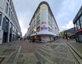 Kiel, Germany - 04. May 2024: View of the shopping street in Kiel city center as seen from the Alter Markt