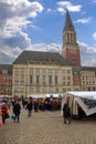 Kiel, Germany - 27. September 2023: View at a public fabrics market in Germany